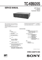 Sony TC-KB920S - Service Manual 